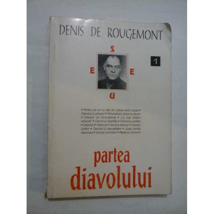 PARTEA DIAVOLULUI - DENIS DE ROUGEMONT PARTEA DIAVOLULUI - DENIS DE ROUGEMONT